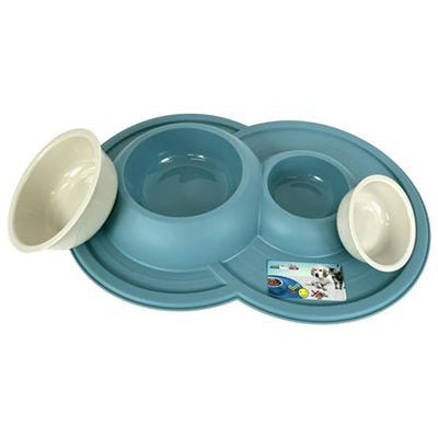 Happy Pet Mad About Pets Futter-/Trinknapf Vulkan Doppelt Hellblau