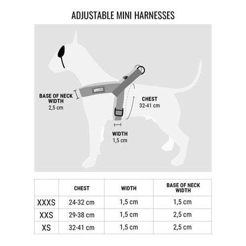 Morso Mini-Hundegeschirr Einstellbar Recycelt Skyline Rot/Rosa