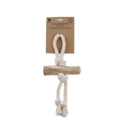 Martin Coffeewood Tug Toy Floss Rope Single Loop With Two Strings