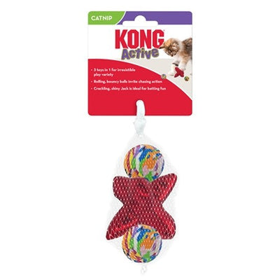 Kong Katze Aktiv Jacks Bouncy Ball Multipack Mit Katzenminze Rot