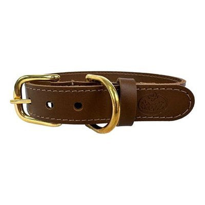 Sazzz Hundehalsband Braveheart Classic Leder Sattel Braun