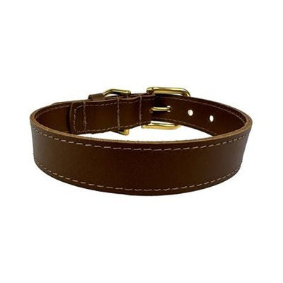 Sazzz Hundehalsband Braveheart Classic Leder Sattel Braun