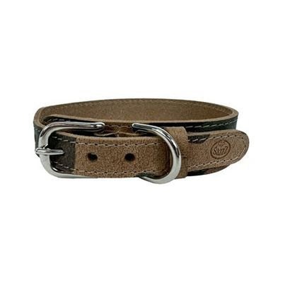 Sazzz Hundehalsband Boho Vintage Leder Camouflage