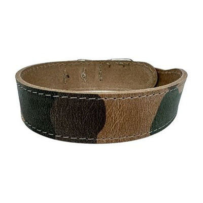 Sazzz Hundehalsband Boho Vintage Leder Camouflage