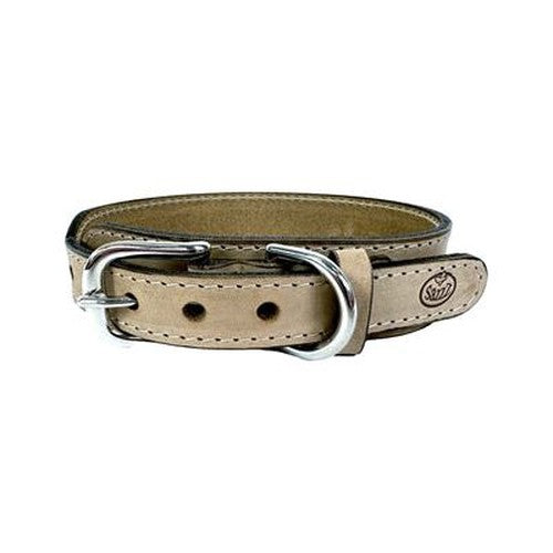 Sazzz Hundehalsband Boho Vintage Leder Beige