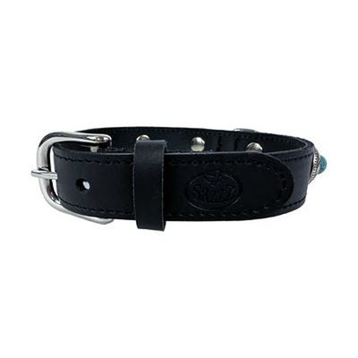 Sazzz Hundehalsband Adventure Stone Classic Leder Schwarz