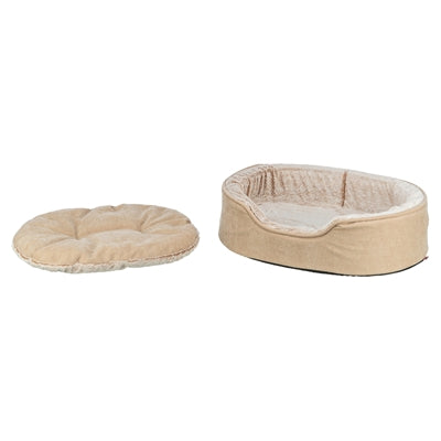 Trixie Vital Hundekorb Lino Soft Oval Beige/Creme