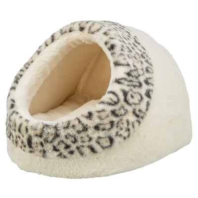 Trixie Katzenkorb Iglu Leo Plüsch Creme / Pantherdruck