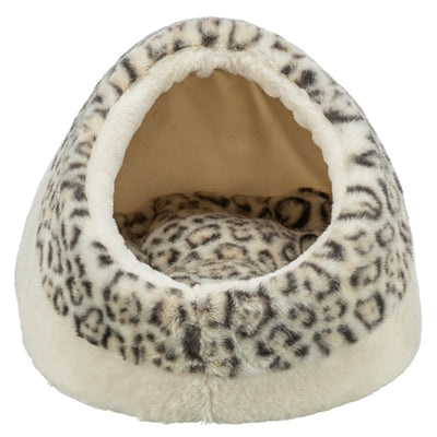 Trixie Katzenkorb Iglu Leo Plüsch Creme / Pantherdruck