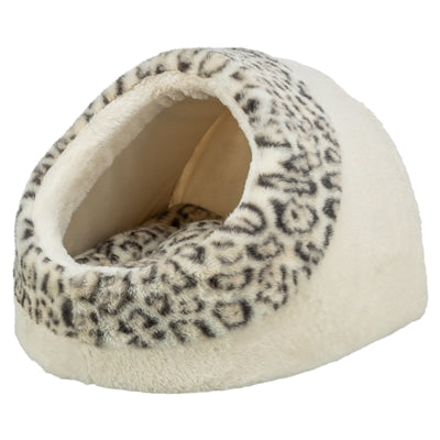 Trixie Katzenkorb Iglu Leo Plüsch Creme / Pantherdruck