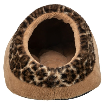 Trixie Katzenkorb Iglu Leo Plüsch Braun / Pantherdruck