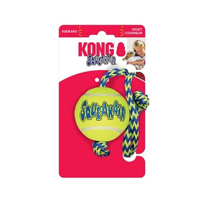 Kong Quietschair Ball Mit Seil Gelb / Blau