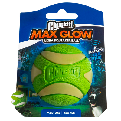 Chuckit! Max Glow Ultra Squeaker Ball M