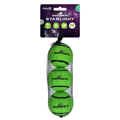 Dog Comets Starlight Tennisball M Grün (3-Pack)