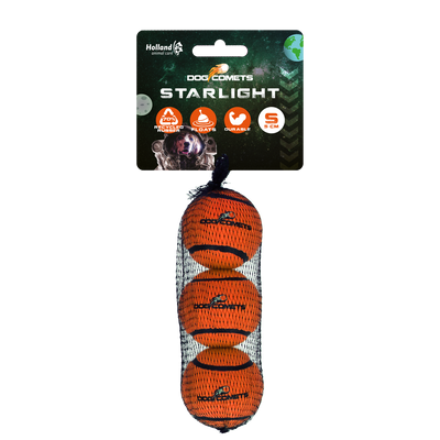 Dog Comets Starlight Tennisball S Orange (3-pack)