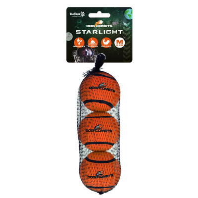 Dog Comets Starlight Tennisball M Orange (3-Pack)