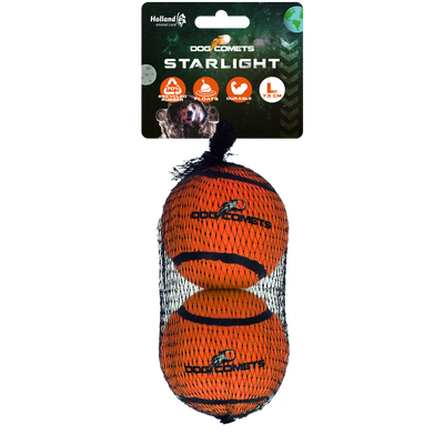 Dog Comets Starlight Tennisball L Orange (2-pack)