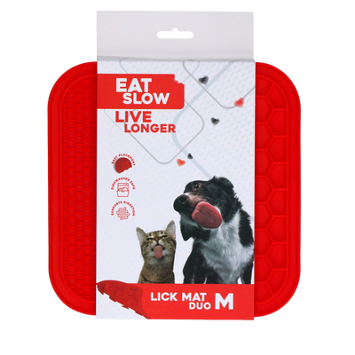 Eat Slow Live Longer Lick Mat Duo M Rot