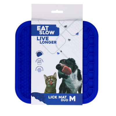 Eat Slow Live Longer Lick Mat Duo M Blau