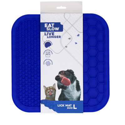 Eat Slow Live Longer Lick Mat Duo L Blau