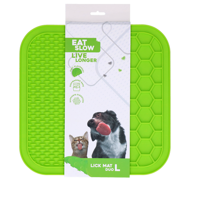 Eat Slow Live Longer Lick Mat Duo L Grün