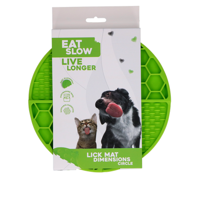 Eat Slow Live Longer Lick Mat Dimensions Circle Grün