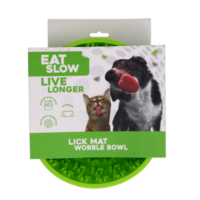 Eat Slow Live Longer Lick Mat Wobble Bowl Grün