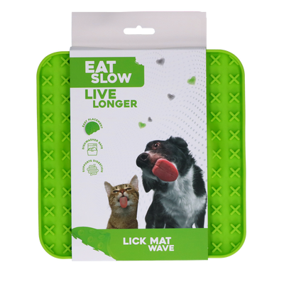 Eat Slow Live Longer Lick Mat Wave Grün