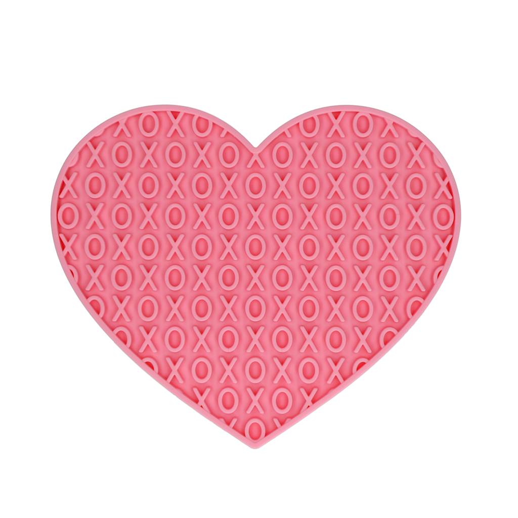 Eat Slow Live Longer Leckmatte Lovely Heart Rosa