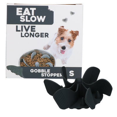Eat Slow Live Longer Gobble Stopper, Größe S grau