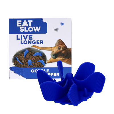 Eat Slow Live Longer Gobble Stopper Blau