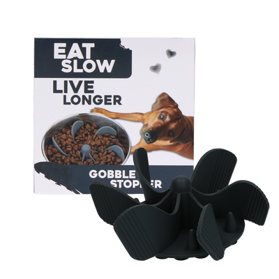 Eat Slow Live Longer Gobble Stopper Grau