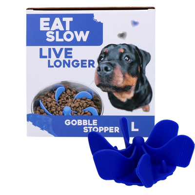 Eat Slow Live Longer Gobble Stopper Blau L