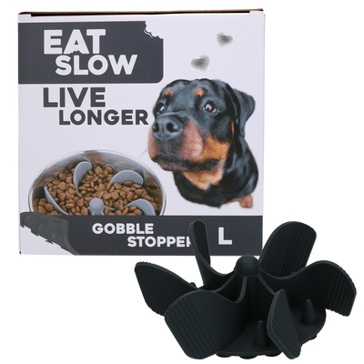 Eat Slow Live Longer Gobble Stopper Grau L