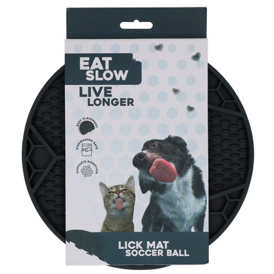 Eat Slow Live Longer Lick Mat Soccer Ball Grau