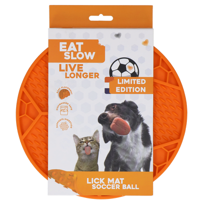 Eat Slow Live Longer Lick Mat Soccer Ball Orange (Limited Edition EM)