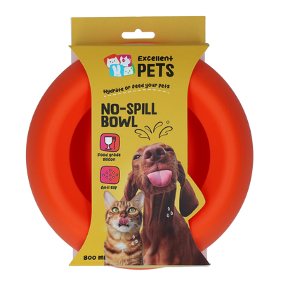Excellent Pets No-Spill Bowl 800ml Orange M