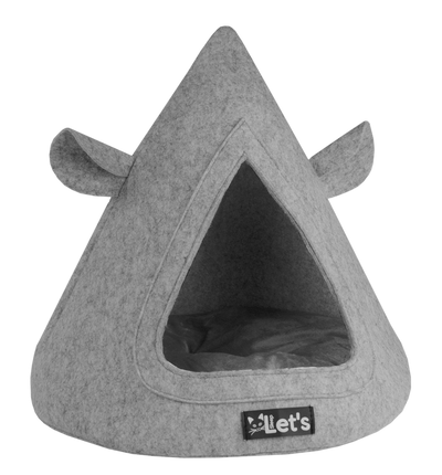 Let's sleep Pet Cave TeePee Grau