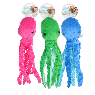 Pawise Multicolor Plush Octopus (3 colour assorted) M