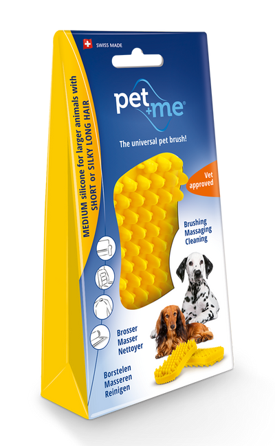 Pet+Me Dog Bürste Kurzhaar Gelb