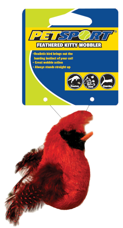 Petsport Feathered Kitty Wobbler Rot