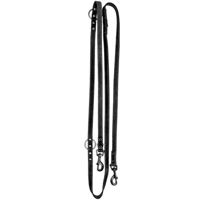 Spotted! Pro Leder Trainingsleine Schwarz 2 x 250 cm