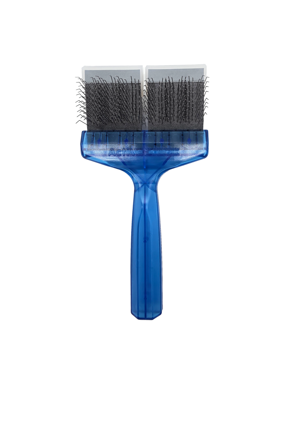 ActiVet Blue Zapper mit 9 cm breitem Bürstenkopf und blau-transparentem Griff