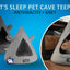 Let's sleep Pet Cave TeePee Grau